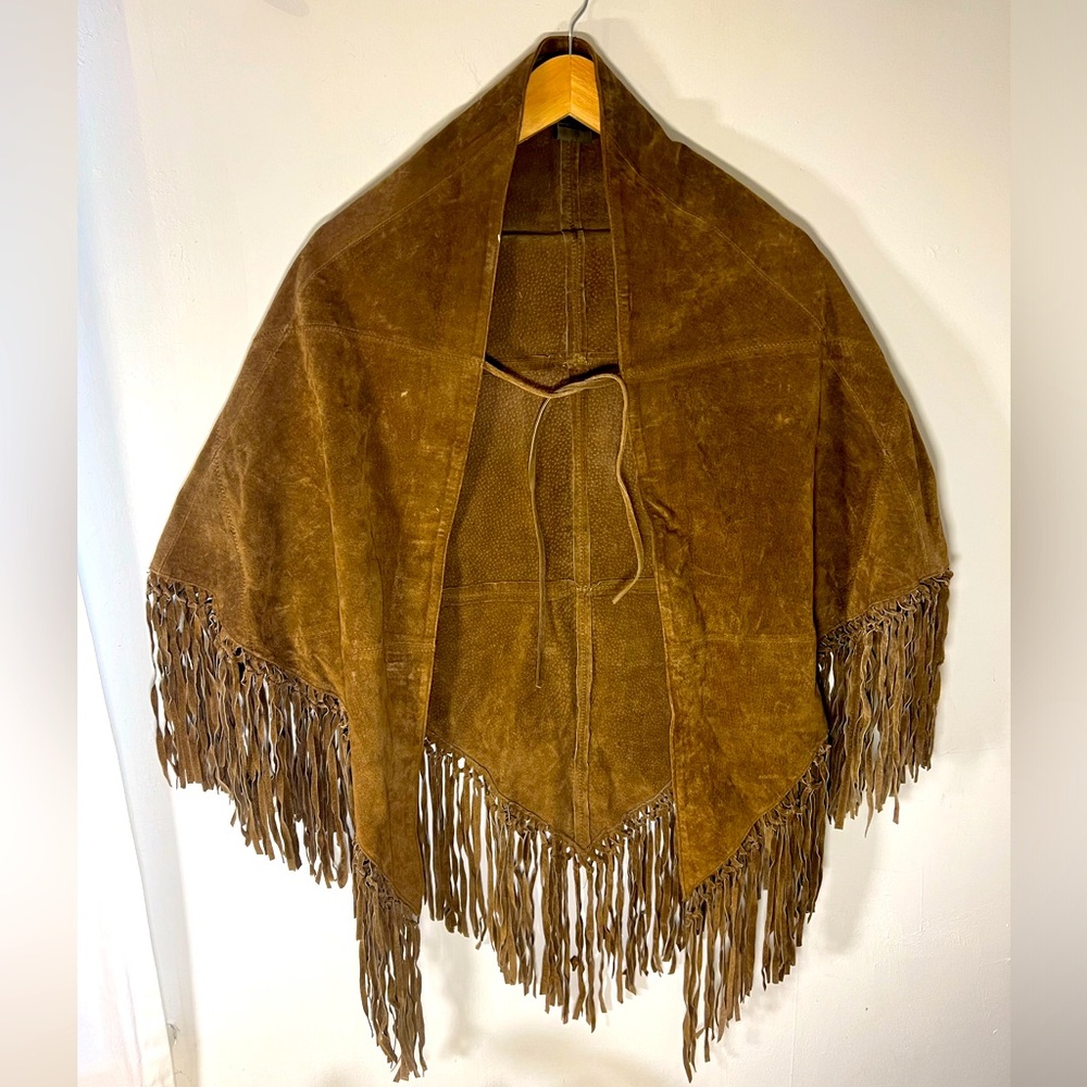 Vintage Leather Cowgirl Poncho